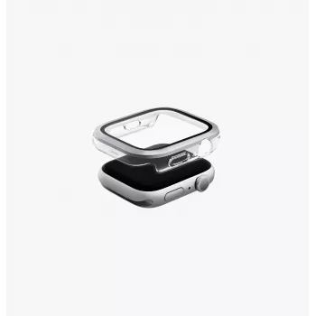 UNIQ Voute skyddande fodral med härdat glas för Apple Watch Series 10/11 46 mm silver