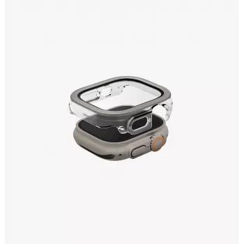 UNIQ Voute fodral för Apple Watch Ultra 49 mm med härdat glasskydd silver