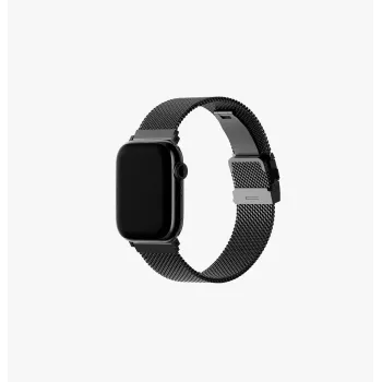 UNIQ Dante Pro Milanese-loop i rostfritt stål för Apple Watch 40/41/42 mm – grafit svart