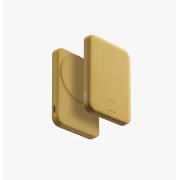 UNIQ Lyden Lexa magnetisk powerbank 5000 mAh PD USB-C MagSafe gul