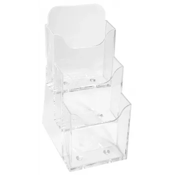 Exacompta DL diskställ med 3 fack, polystyren, transparent (73158D)