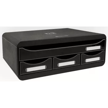 Exacompta TOOLBOX MINI Lådbox med 4 lådor, A4, 355 x 270 x 134 mm, svart (319714D)
