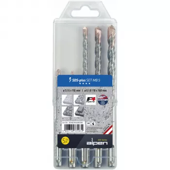Alpen SDS+ F4 MB5 5-6x110/6-8-10 x160 Hammarborset, 5-delat