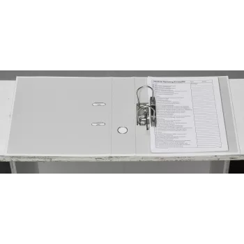 Donau Elektronik Klassik häftmapp med lock vit kartong 7,5 cm DIN A4