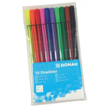 Donau Elektronik 10 DONAU fineliner blandade färger 0,4 mm
