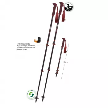 Komperdell Carbon EVO Zero Compact vandringsstavar – Malbec