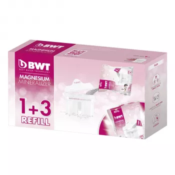 BWT 814544 Longlife Refill 1+3 vattenfilterkanna rosa/vit