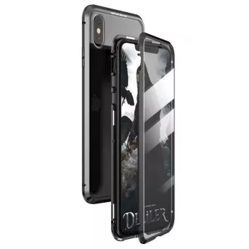 Wozinsky Full Magnetic Case 360 Front & Back Protection with Built-in Glass för Samsung Galaxy A72 4G svart-transparent