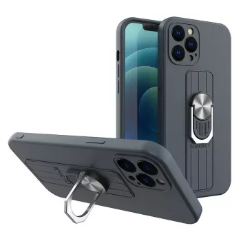 HURTEL Ring Case silikoncover med fingerhållare och ställ för Xiaomi Poco X4 Pro 5G blå