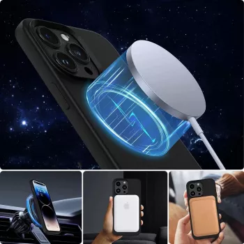 Tech-Proteckt Silicone MagSafe iPhone 15-fodral matt svart