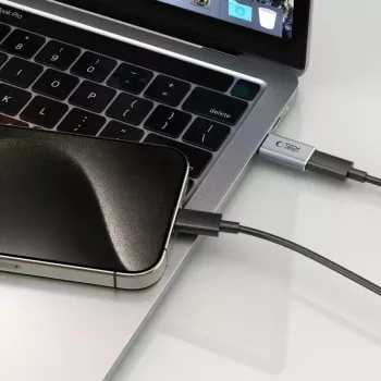 TECH-PROTECT ULTRABOOST adapter Type-C till Lightning grå