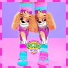 MADMIA Paw Patrol Skye barnknästrumpor med 3D-plyschöron - rosa/blå/vit