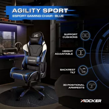 X Rocker Agility eSports-spelstol blå/svart