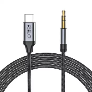 TECH-PROTECT ULTRABOOST USB-C till 3,5 mm mini-jack ljudkabel 100 cm svart