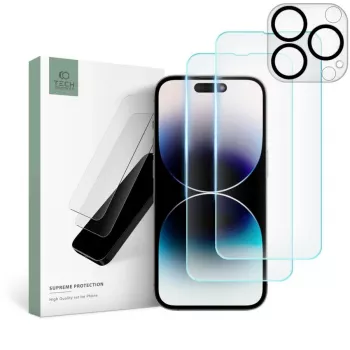 TECH-PROTECT Supreme Set härdat glasskärmskydd för Apple iPhone 14 Pro Max, klar