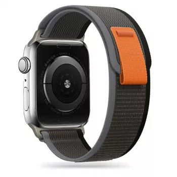 TECH-PROTECT Nylon Apple Watch 4 / 5 / 6 / 7 / 8 / SE / Ultra (42 / 44 / 45 / 49 mm) svart/orange