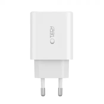 Tech-Protect NC30W 3-portars USB-C & USB-A väggladdare 30W vit