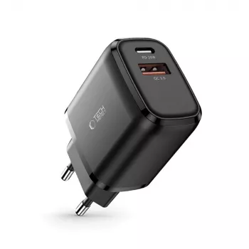TECH-PROTECT C20W 2-ports nätladdare PD20W/QC3.0 svart