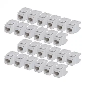 StarTech.com Cat6 Keystone Jack 24-pack, RJ45 Ethernet Keystone-koppling, UTP Cat6 vägguttag, 180 grader 110 Punch Down, vit