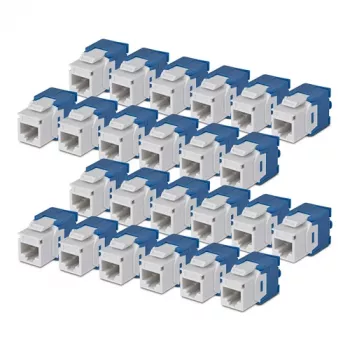StarTech.com Cat6 Keystone Jack 24-pack 180 graders verktygsfri RJ45 Ethernet Keystone-koppling, UTP, vit