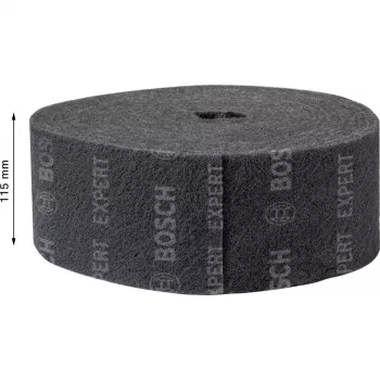 Bosch Expert N880 Ultra-Fine S non-woven sliprulle, 115mm x 10m, grå, för handslipning