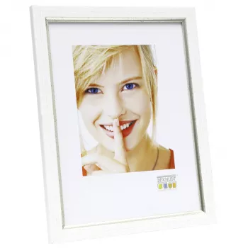 Deknudt S46AF1 enfotoram 13x18 cm silver MDF plast vit passepartout