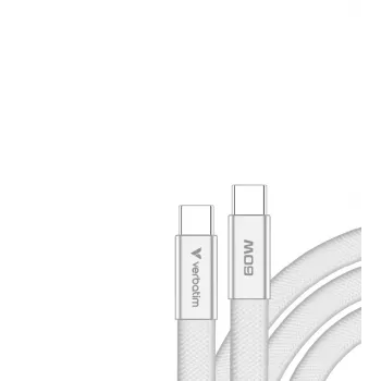 Verbatim Sync & Charge USB-C till USB-C 60W 120cm vit