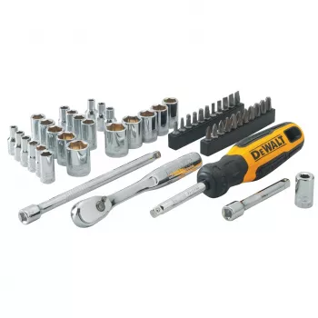 DEWALT DWMT81610-0 10-delat metriskt hylsnyckelset 1/4 inch fäste (4–13 mm) med skenhållare