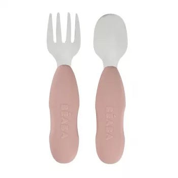 Beaba First rostfritt bestickset Cotton Candy