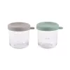 BEABA glasburkset med lock 2 x 250 ml Salvia/Gazelle