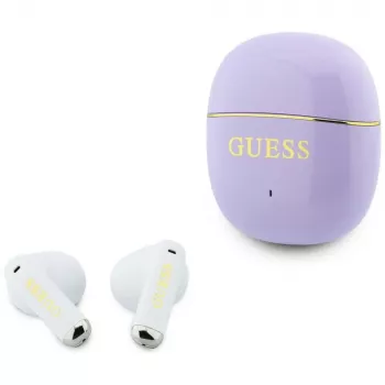 GUESS Glossy Gold Line Classic TWS-hörlurar – lila