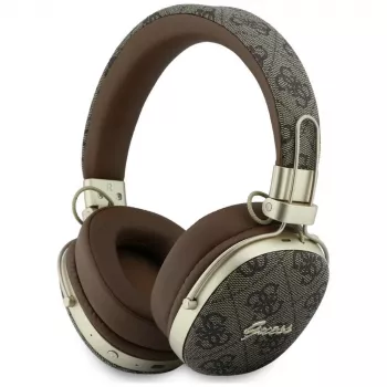 Guess GUE005462 Bluetooth Over-Ear-hörlurar med ENC, metalldesign, 4G Script-logotyp, brun