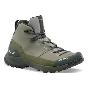Salewa Puez Leather Mid PTX Trekking Boots - Shadow/Dark Olive, EU 46.5