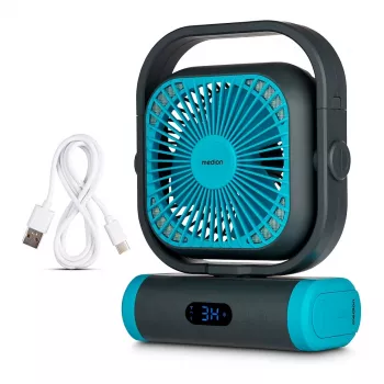 MEDION LIFE Camping Fan E10 TF (MD 12065) grå/blå
