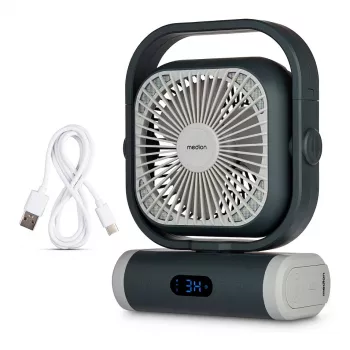 MEDION LIFE Camping Fan E10 TF (MD 12065) grå/vit