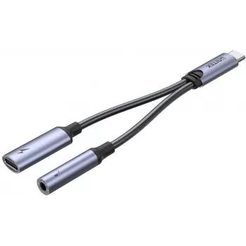 UNITEK USB-C till 3,5mm ljudanslutning och USB-C 60W PD-adapter (Space Grey)