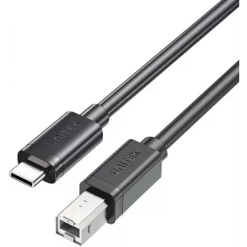 UNITEK USB-C till USB-B 2.0 skrivarkabel 2 m svart