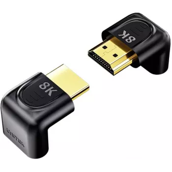 UNITEK 8K HDMI vinkeladapter 90° och 270° (2-pack) - svart