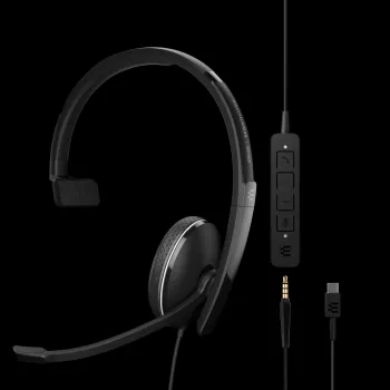 Sennheiser ADAPT 100 sladdbundet on-ear-headset med brusreducerande mikrofon, USB-A, svart