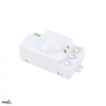 BEMKO mikrovågsrörelsedetektor 1200W 360° IP20 rektangulär vit