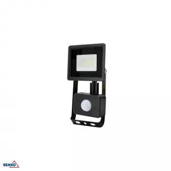 KAFLER KASTEL LED-strålkastare 10W 4000K 800lm IP65 svart med PIR-sensor