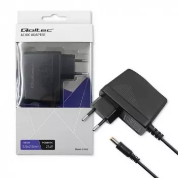 QOLTEC nätadapter 24W 12V 2A 5,5x2,5mm