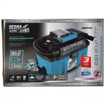 DEDRA DED7174 18V batteridriven våt-/torrdammsugare 15L