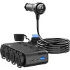 MBG Line HS75AD cigarettändarfördelare med 2 uttag och 3 USB-portar, 75 cm kabel, svart