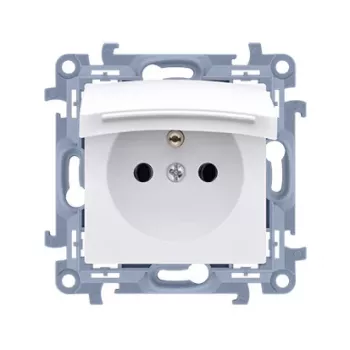 KONTAKT SIMON 10 modul vitt uttag 1x Z/U med lock IP44 skruvplintar 16A 250V