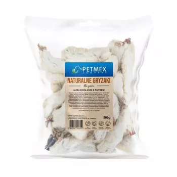 PETMEX kaninpoter med päls hundtugg 500g