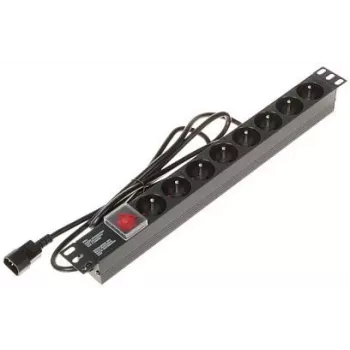 DELTA PD-8/R-IEC grenuttag 8 uttag överspänningsskydd 230V 10A svart