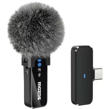 MOZOS MX2-SINGLE trådlös lavalier-mikrofon för smartphones, 2,4 GHz, USB-C
