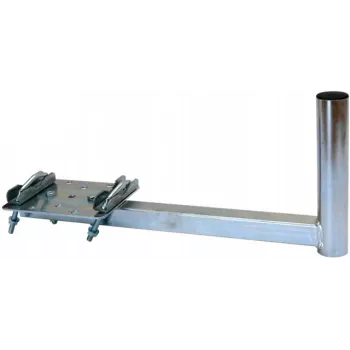 CORAB UBU-38/450-H universellt balkongfäste för satellit-, mark- och LTE-antenner, 38 mm mastdiameter, 450 mm utligg, varmförzinkat stål, metallgrå