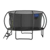 MERACH MR-2429B3 trampolin, 4,5 m (15 ft) rund med säkerhetsnät, max 150 kg, 96 fjädrar